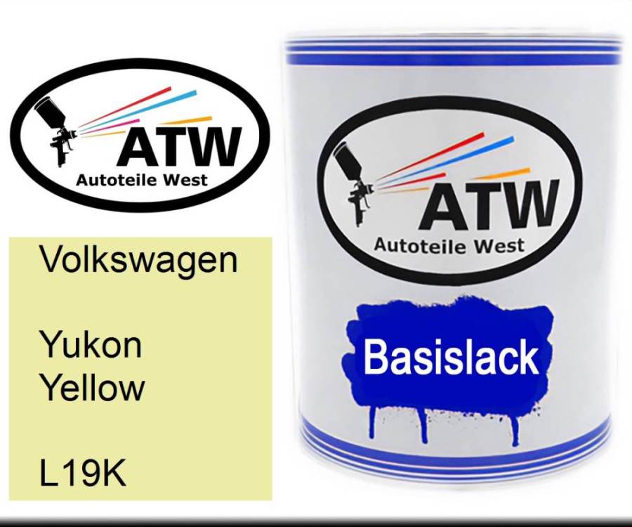 Volkswagen, Yukon Yellow, L19K: 1L Lackdose, von ATW Autoteile West.